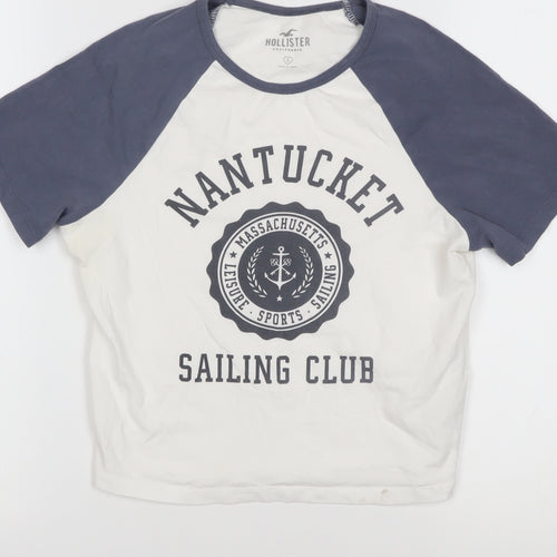 Hollister Boys White and Black Nautical Graphic T-Shirt - S