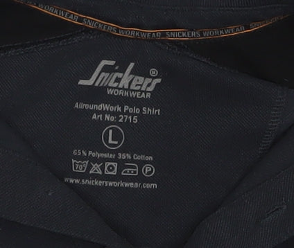 Snickers Men's Black Regular Fit Polo L