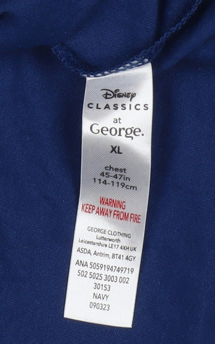 Disney Classics at George Men's Blue T-Shirt XL - Stitch Graphic