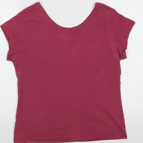 Gap Women's Red Scoop Neck Cotton T-Shirt XL