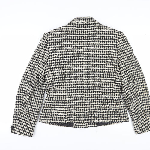 Country Casuals Women's Black Houndstooth Wool Blazer Size 12