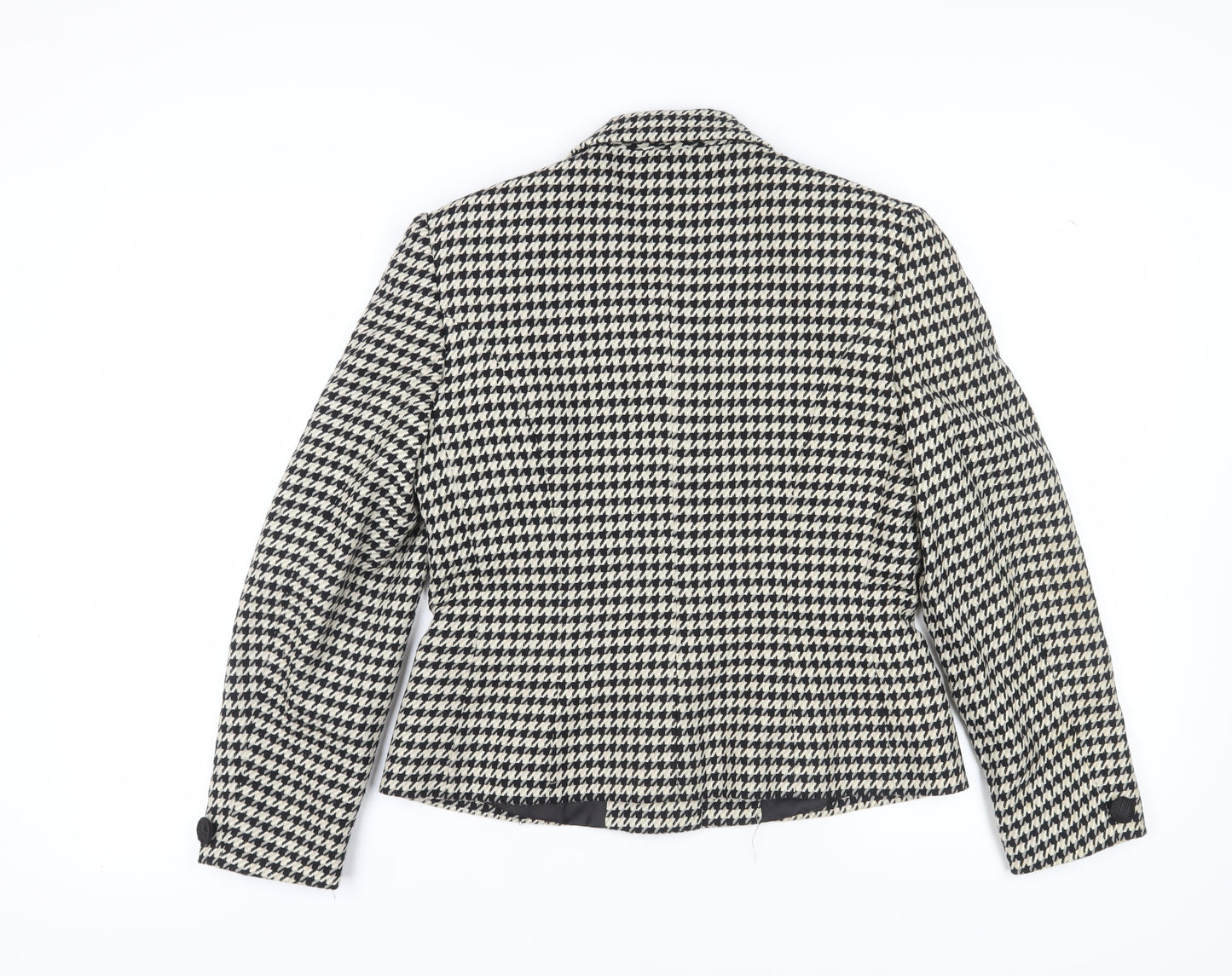 Country Casuals Women's Black Houndstooth Wool Blazer Size 12