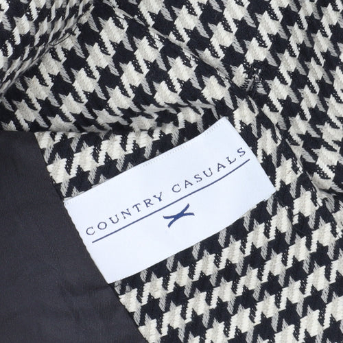Country Casuals Women's Black Houndstooth Wool Blazer Size 12