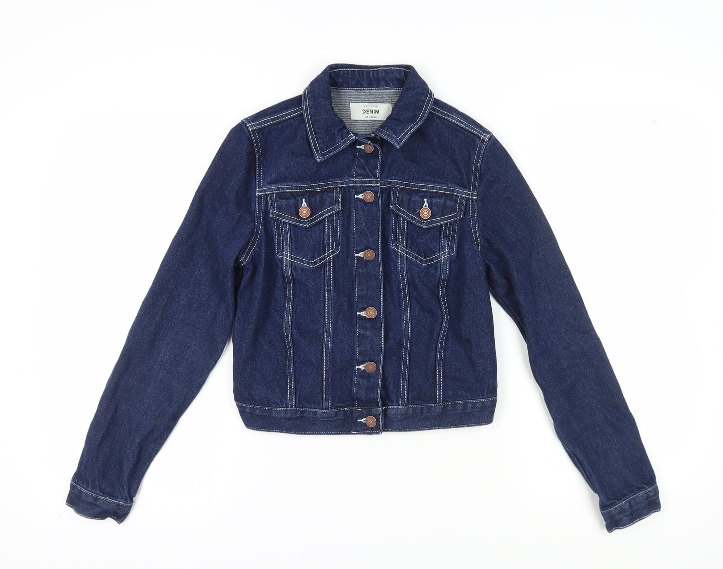 New Look Women's Blue Denim Jacket Size 8 Casual