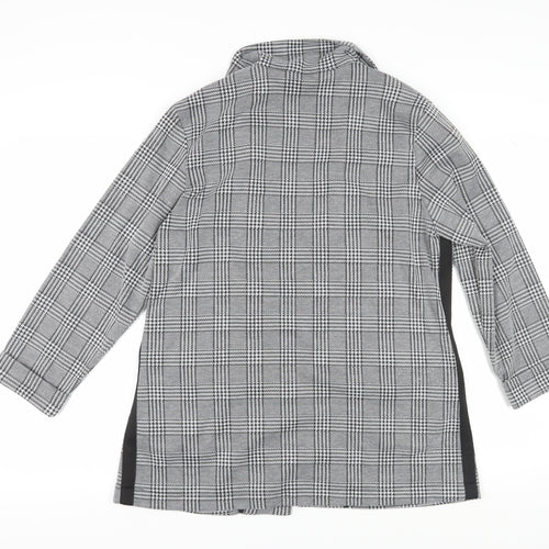 H&M Women's Grey Plaid Blazer Jacket Size 12