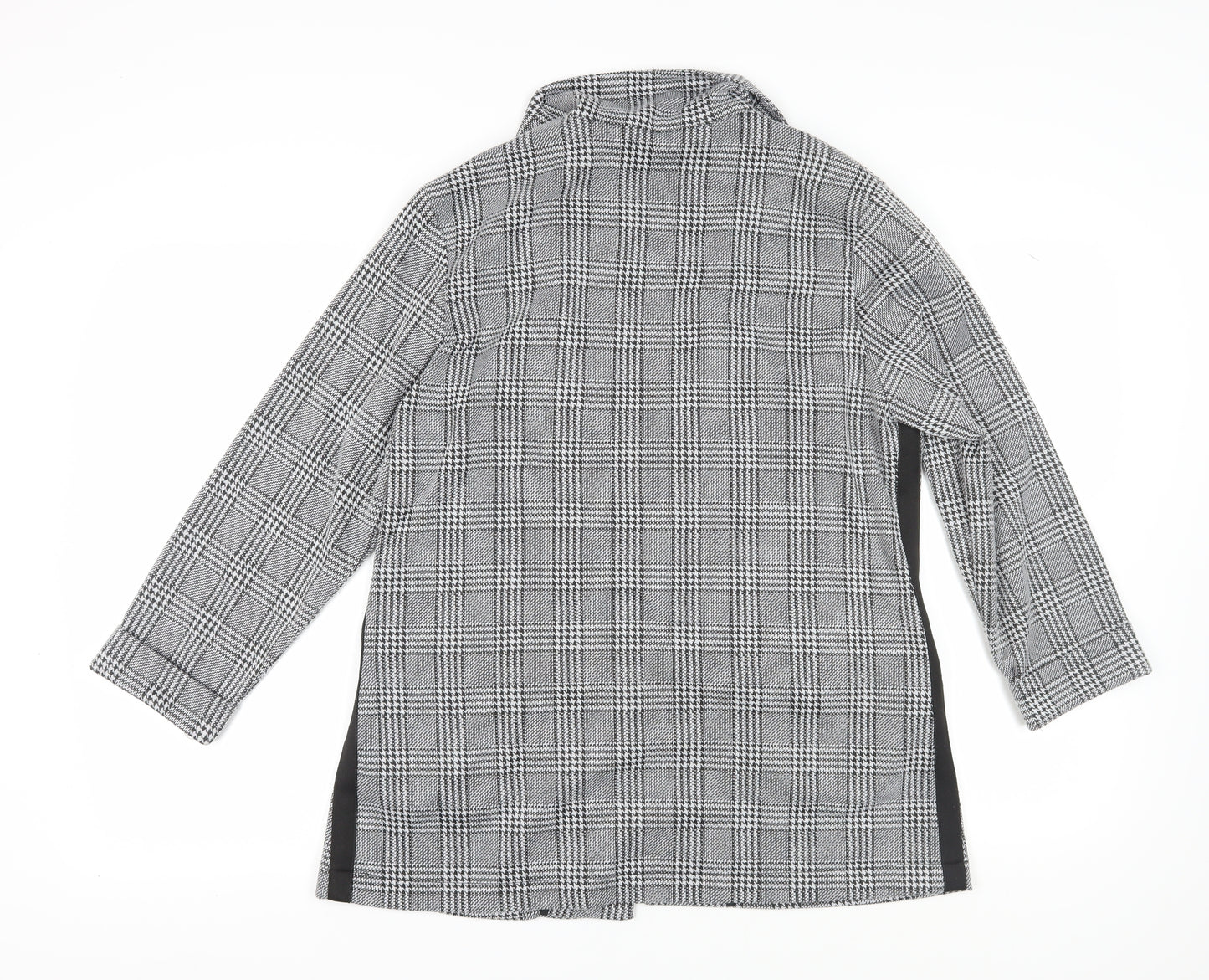 H&M Women's Grey Plaid Blazer Jacket Size 12