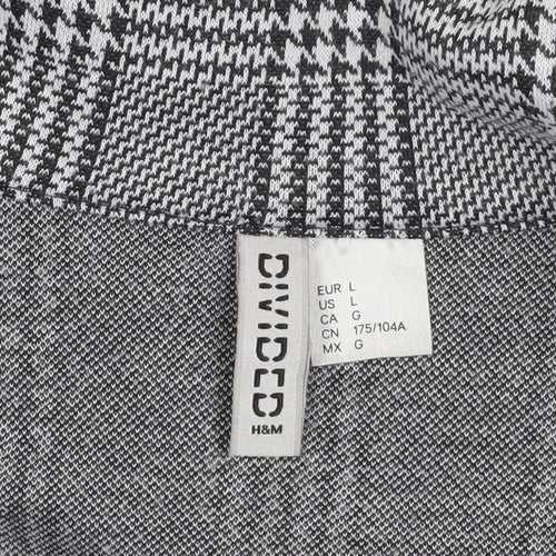 H&M Women's Grey Plaid Blazer Jacket Size 12