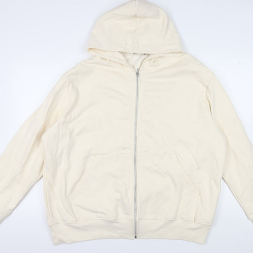 ASOS Men's Ivory Full Zip Hoodie 2XL