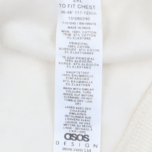 ASOS Men's Ivory Full Zip Hoodie 2XL