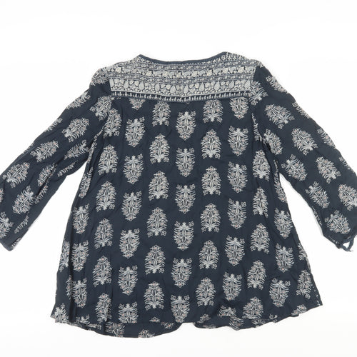 Monsoon Women's Blue Floral Tunic Blouse Size S