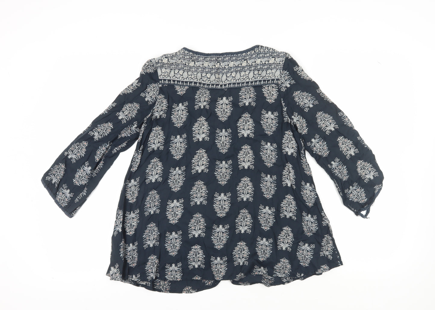 Monsoon Women's Blue Floral Tunic Blouse Size S