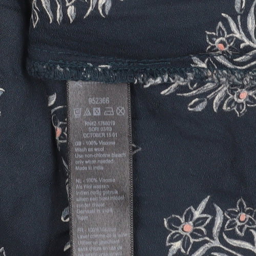 Monsoon Women's Blue Floral Tunic Blouse Size S