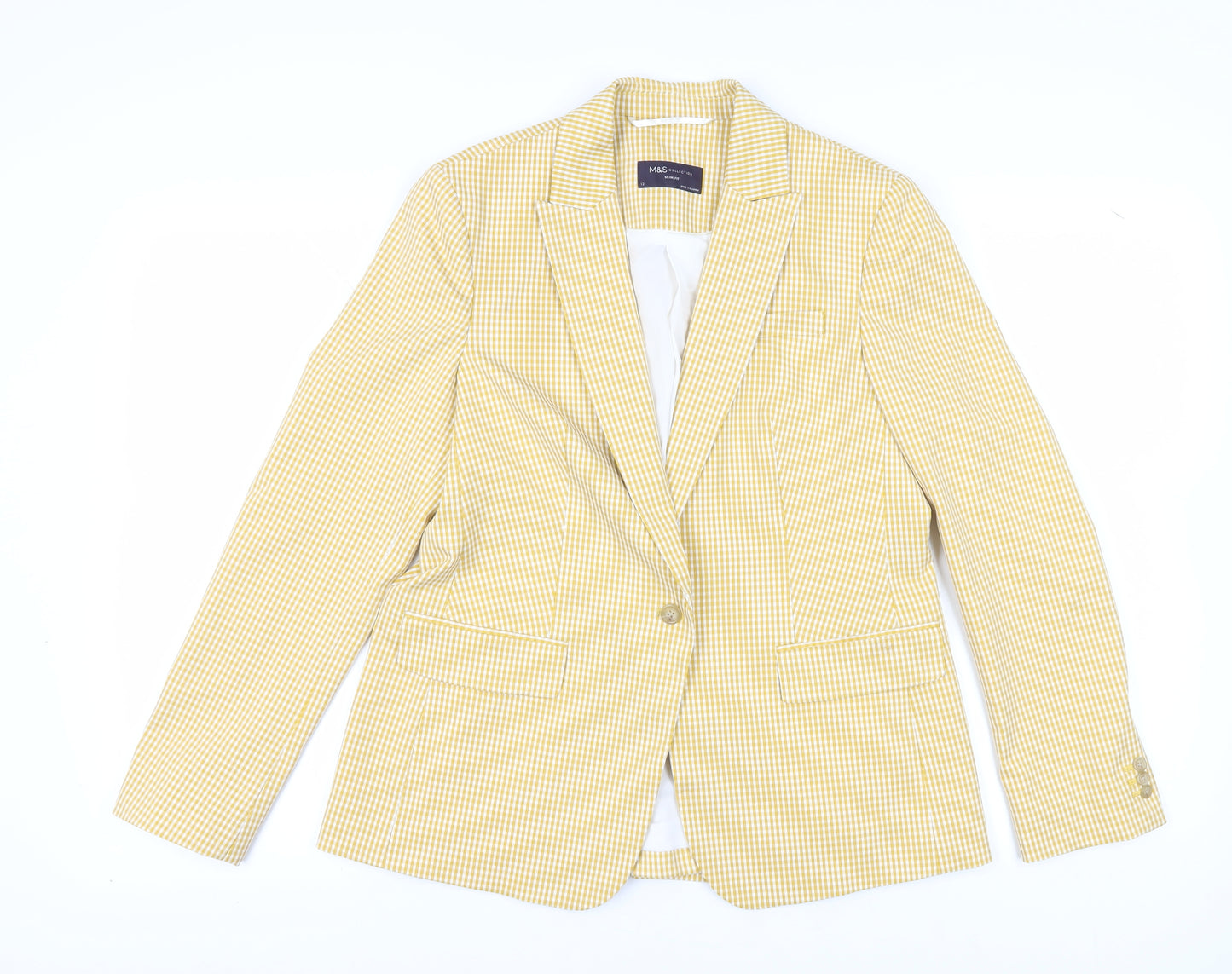 Marks and Spencer Women's Yellow Blazer Jacket Size 12