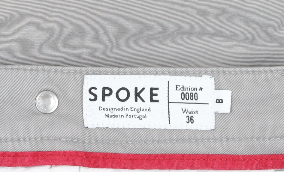 Spoke Men's Grey Chino Trousers Size 36