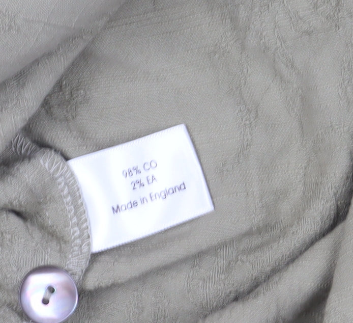 Wall London Women's Beige Button-Up 3/4 Sleeve Top One Size