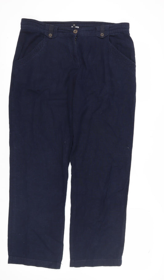 Debenhams Blue Women's Relaxed Trousers Size 14