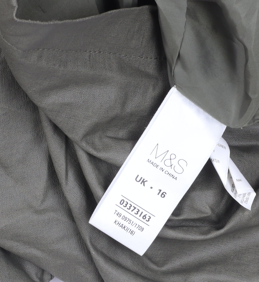 Marks and Spencer Women's Khaki Parka Jacket Size 16