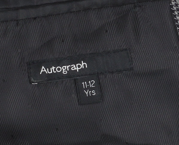 Marks and Spencer Boys Grey Check Blazer, 11-12 Years, Formal Jacket