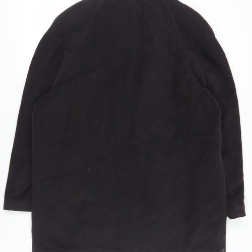 Di Caprio Men's Black Wool Overcoat - Size 36