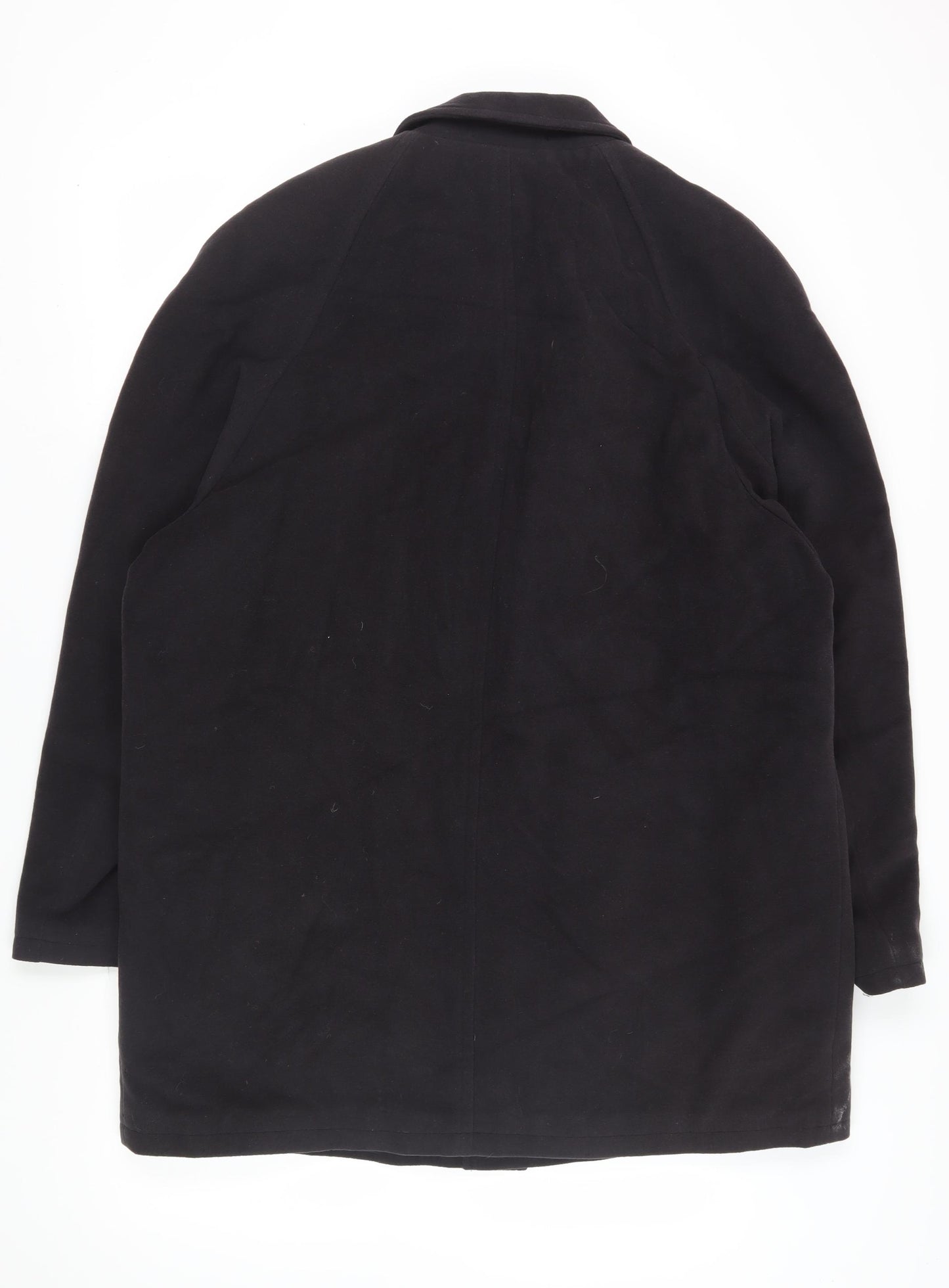 Di Caprio Men's Black Wool Overcoat - Size 36