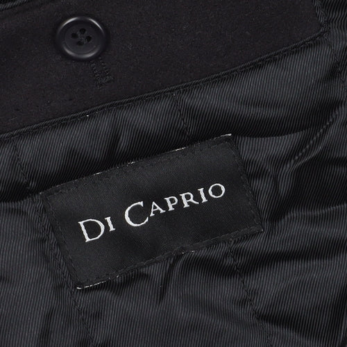Di Caprio Men's Black Wool Overcoat - Size 36