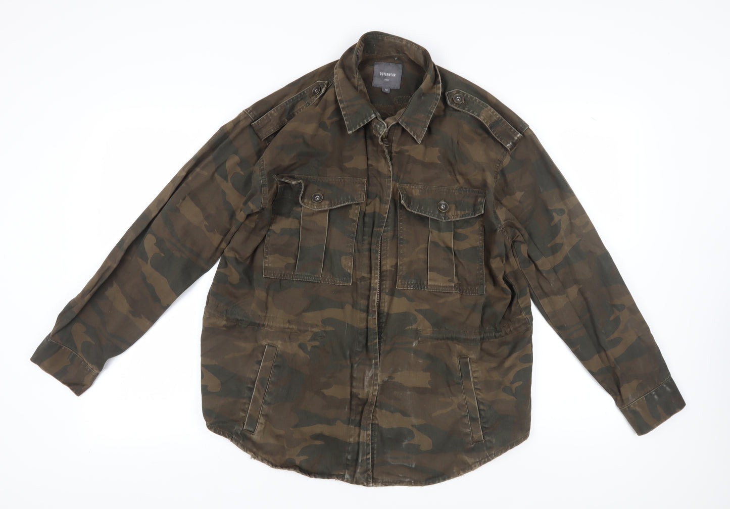 Next Women's Camouflage Military Jacket Size 16 Brown