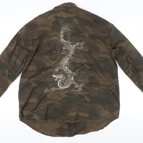 Next Women's Camouflage Military Jacket Size 16 Brown