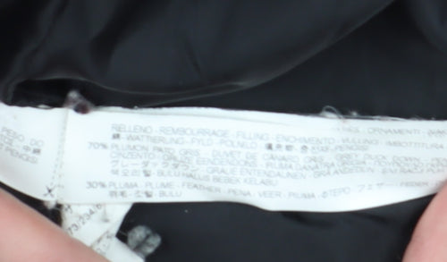 Zara Basic Womens Black Puffer Jacket L Hooded Winter