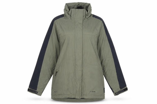 Front view of Mountain Life Women's Green Parka Jacket, size 16