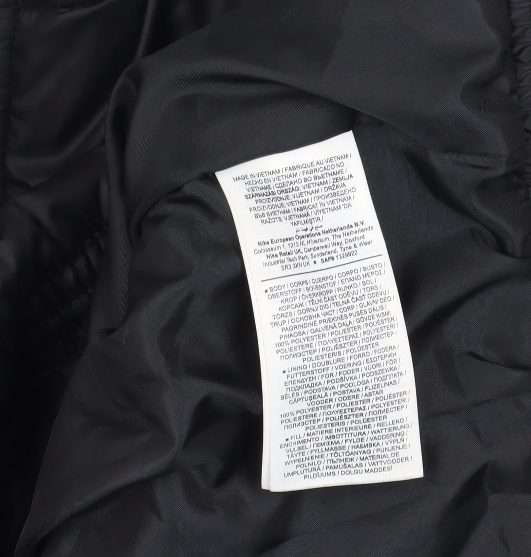 Nike Men's Black Puffer Jacket XS Hooded Sports