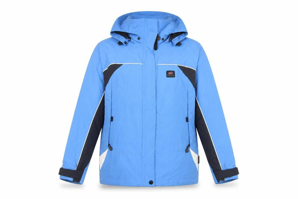 Front view of Skila Men's Blue Parka Windproof Jacket, size 38