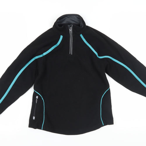 PBsport Boys Black Lightweight 1/4 Zip Fleece Sweatshirt