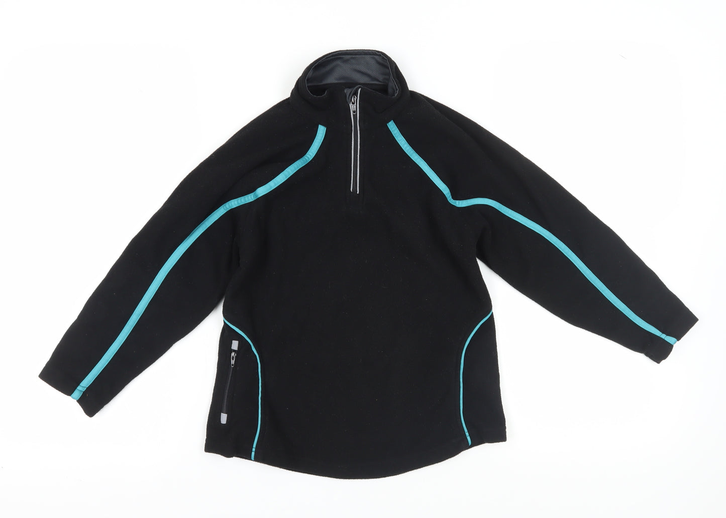 PBsport Boys Black Lightweight 1/4 Zip Fleece Sweatshirt