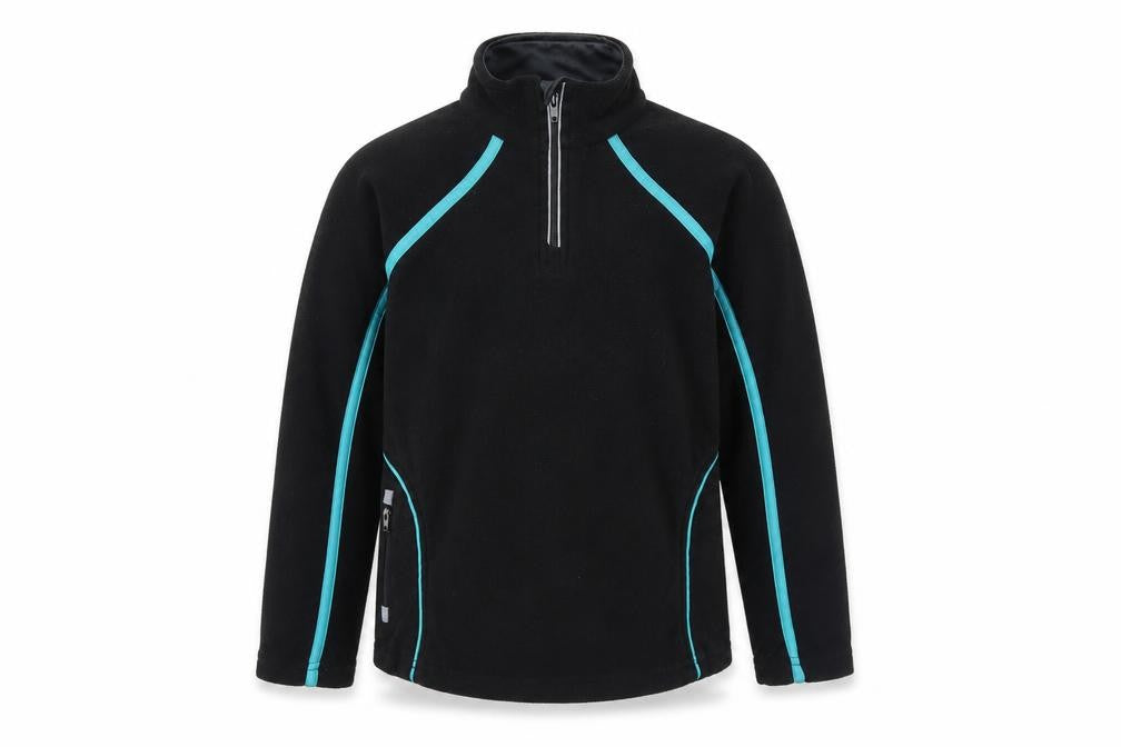 PBsport Boys Black Lightweight 1/4 Zip Fleece Sweatshirt