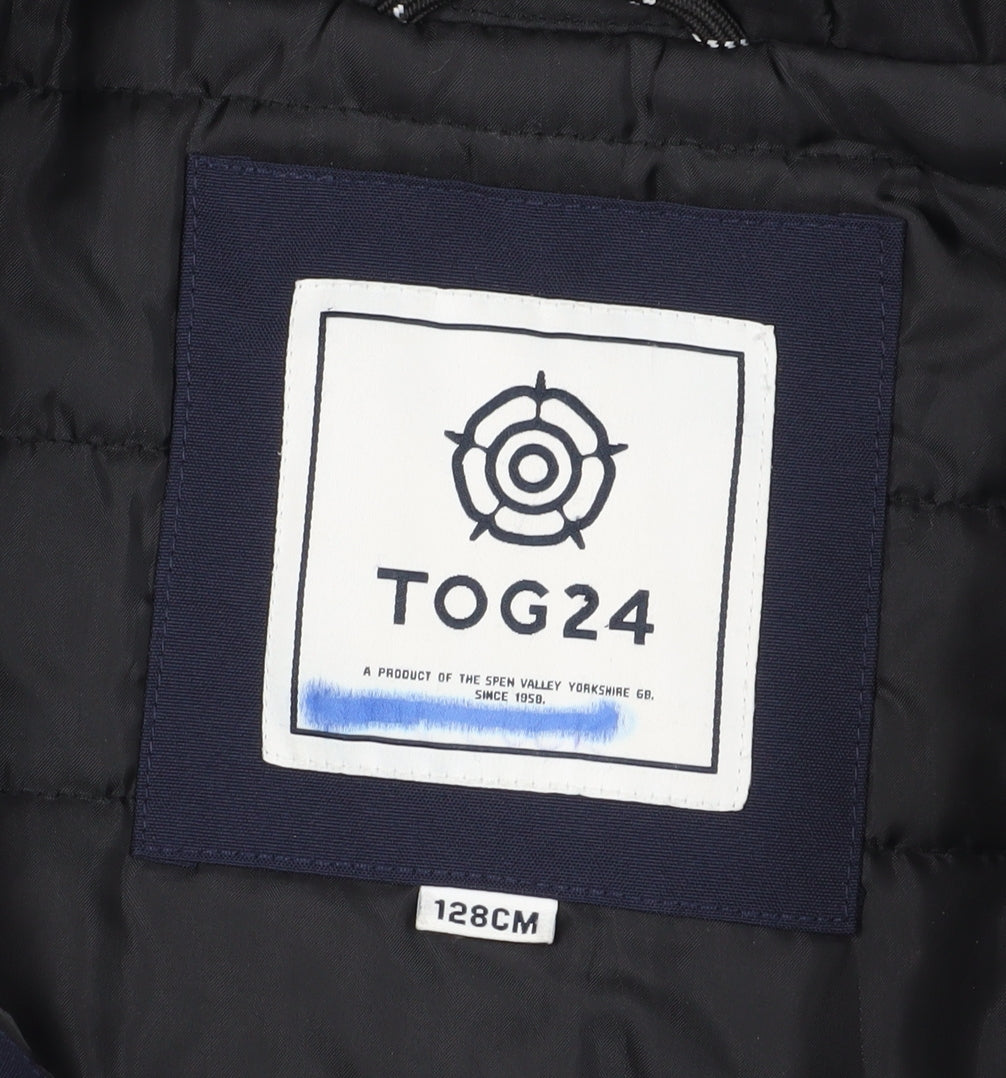 TOG 24 Boys Blue Hooded Jacket - Size 8 years, Polyester, Casual