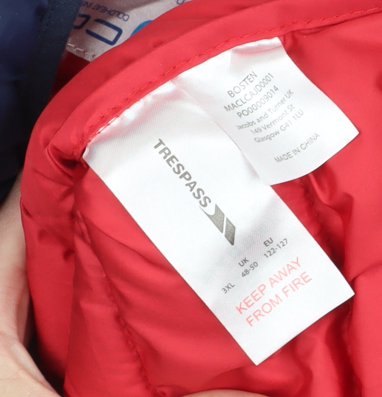 Trespass Men's Blue Puffer Jacket 3XL Hooded