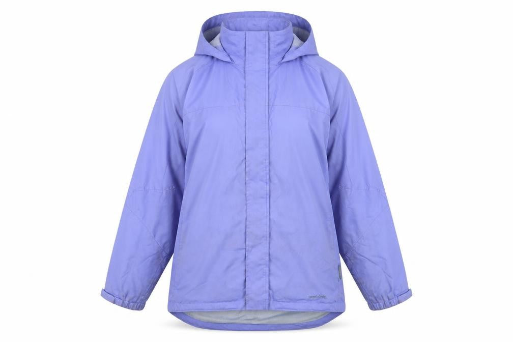 Front view of Target Dry Women's Blue Hooded Rain Coat, size 14