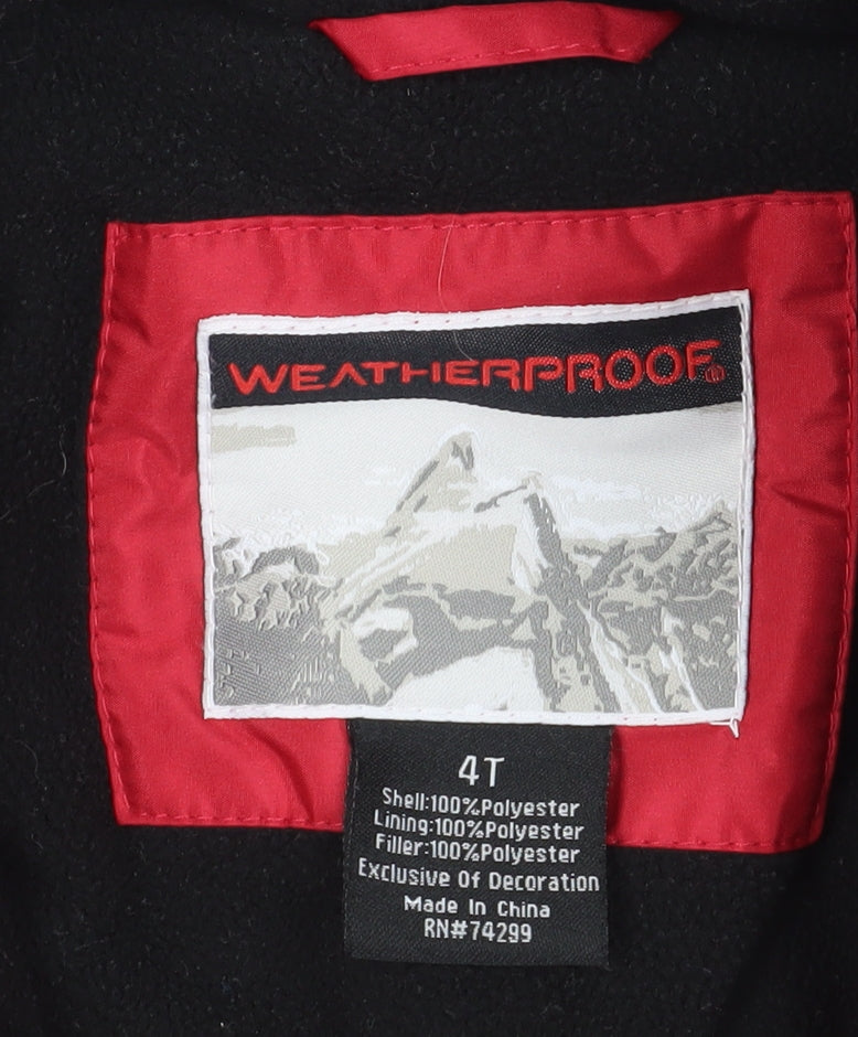 Weatherproof Boys Red Ski Jacket 4 Years Hooded Waterproof