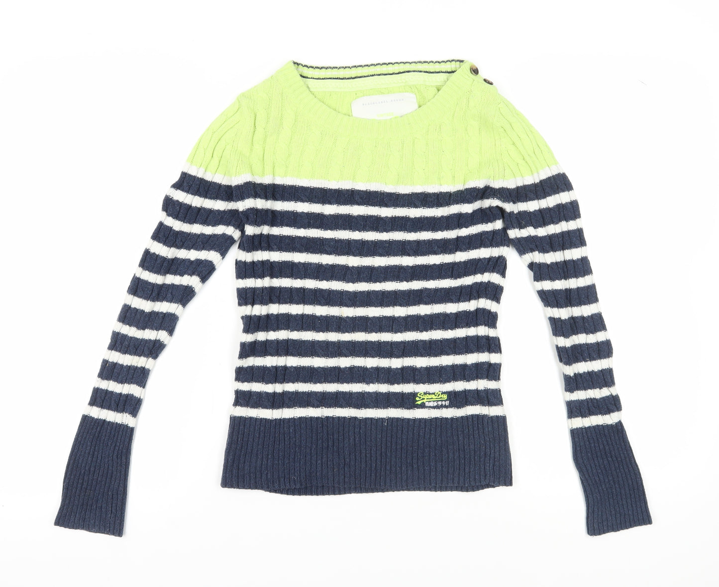 Superdry Women's Multicoloured M Striped Boat Neck Jumper