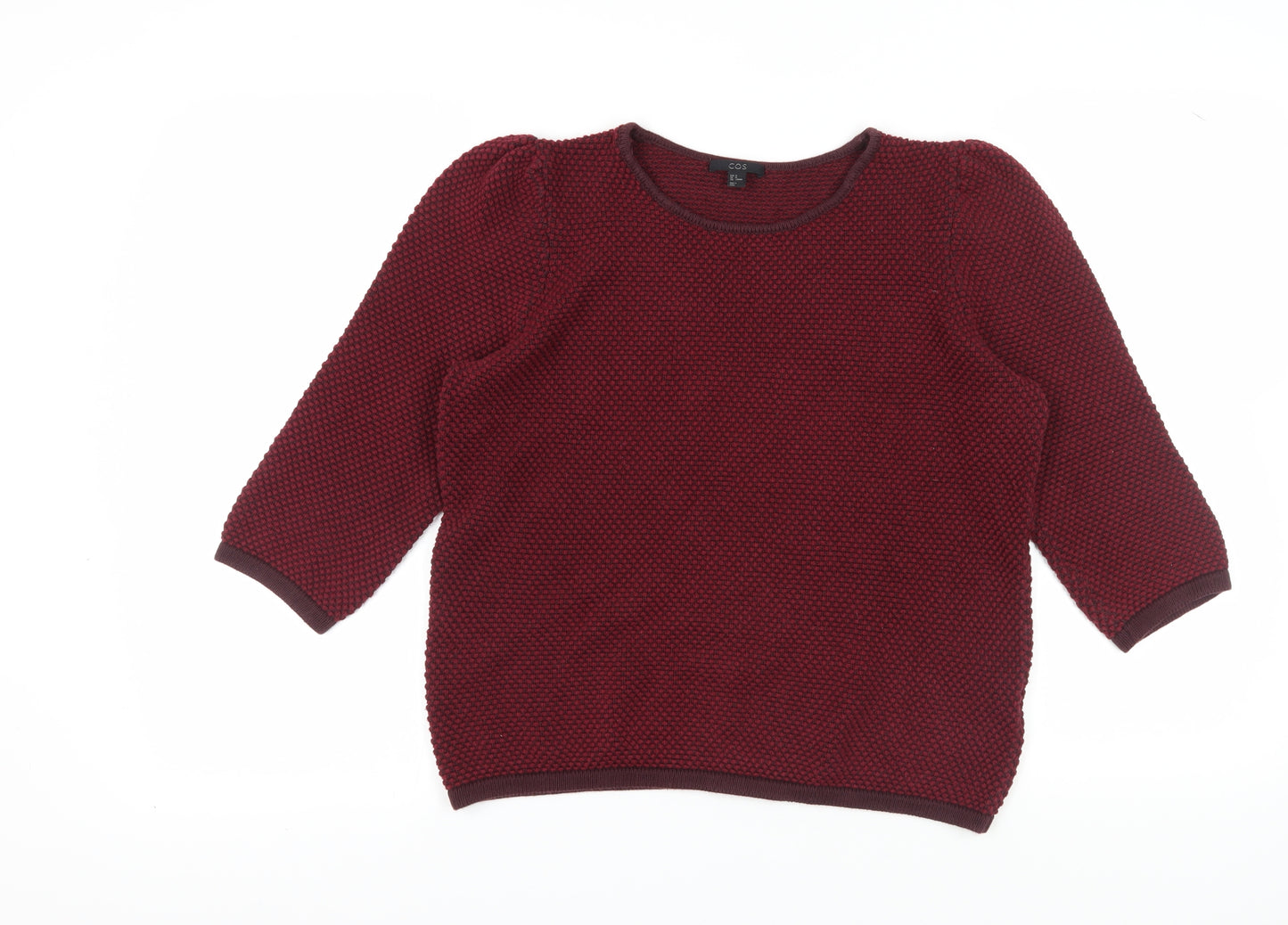 COS Women's Red Knit Pullover Jumper Size M