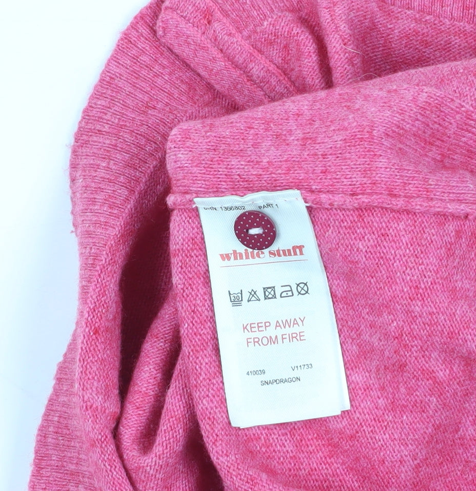 White Stuff Women's Pink Cardigan V-Neck Size 8