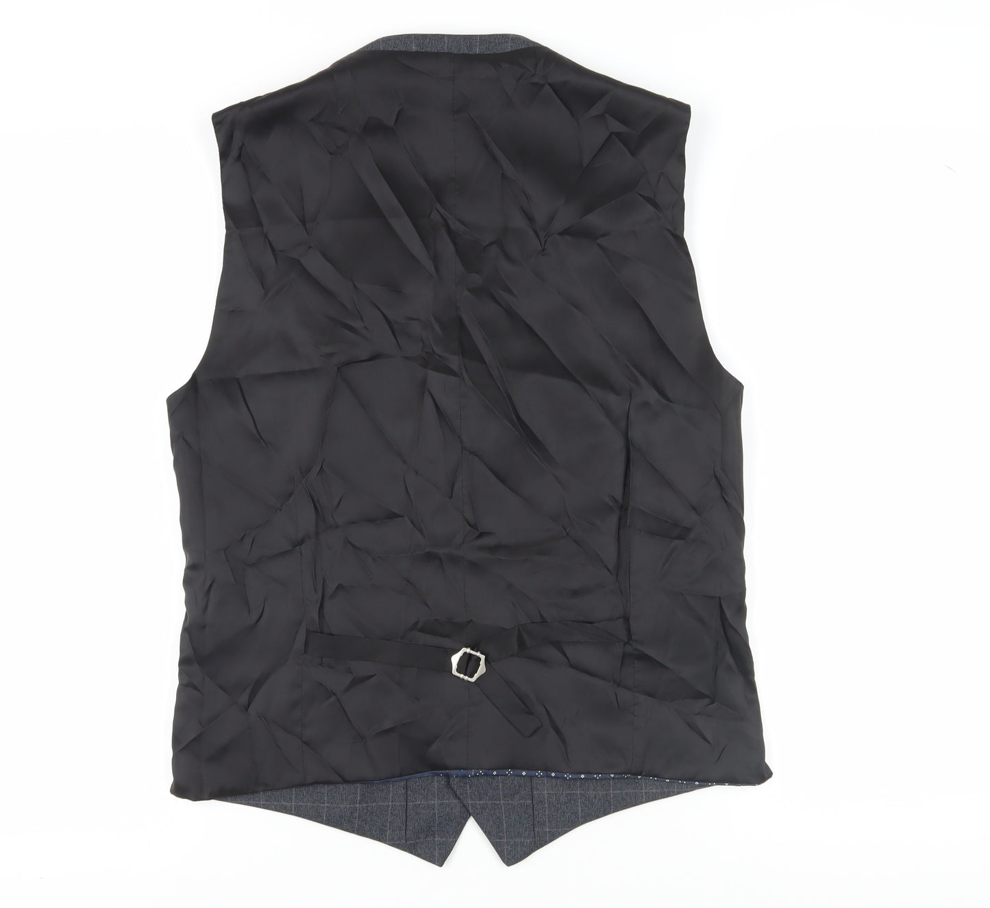 Next Men's Grey Check Suit Waistcoat, Size 40R, Regular Fit