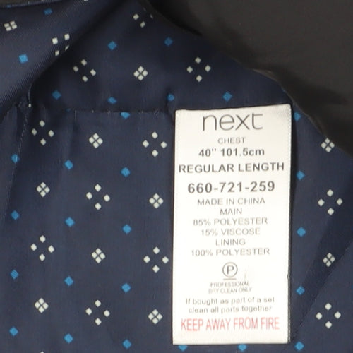 Next Men's Grey Check Suit Waistcoat, Size 40R, Regular Fit