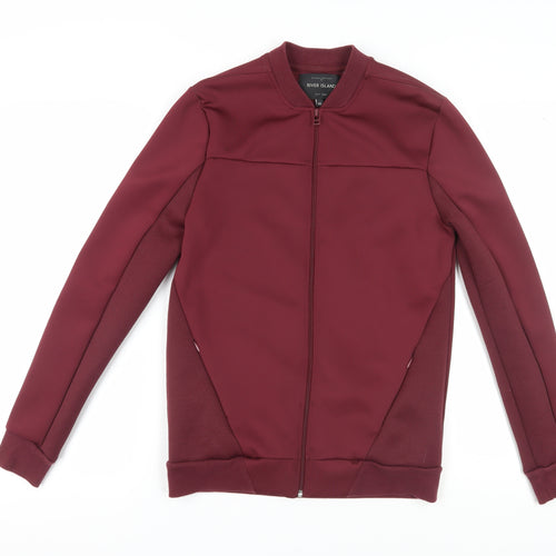 River Island Men's Red Full Zip Sweatshirt XS