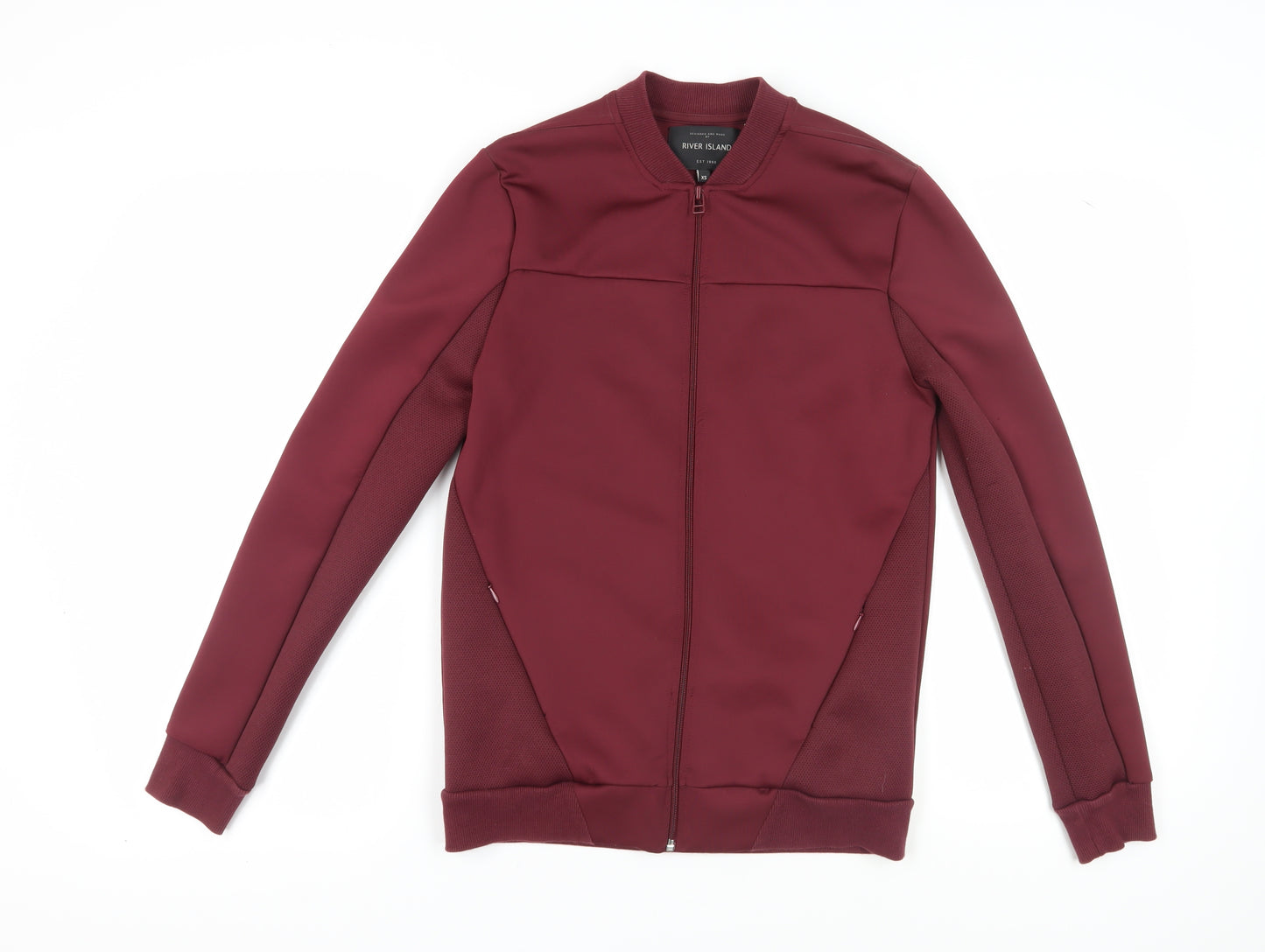 River Island Men's Red Full Zip Sweatshirt XS