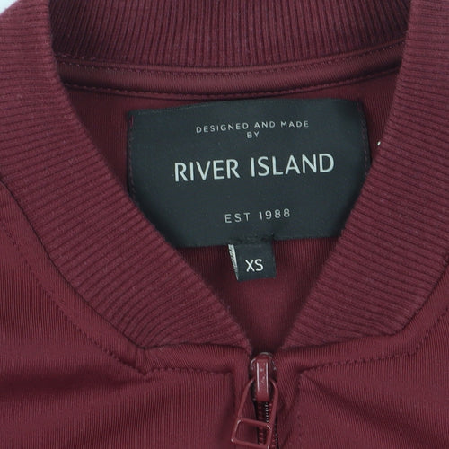 River Island Men's Red Full Zip Sweatshirt XS