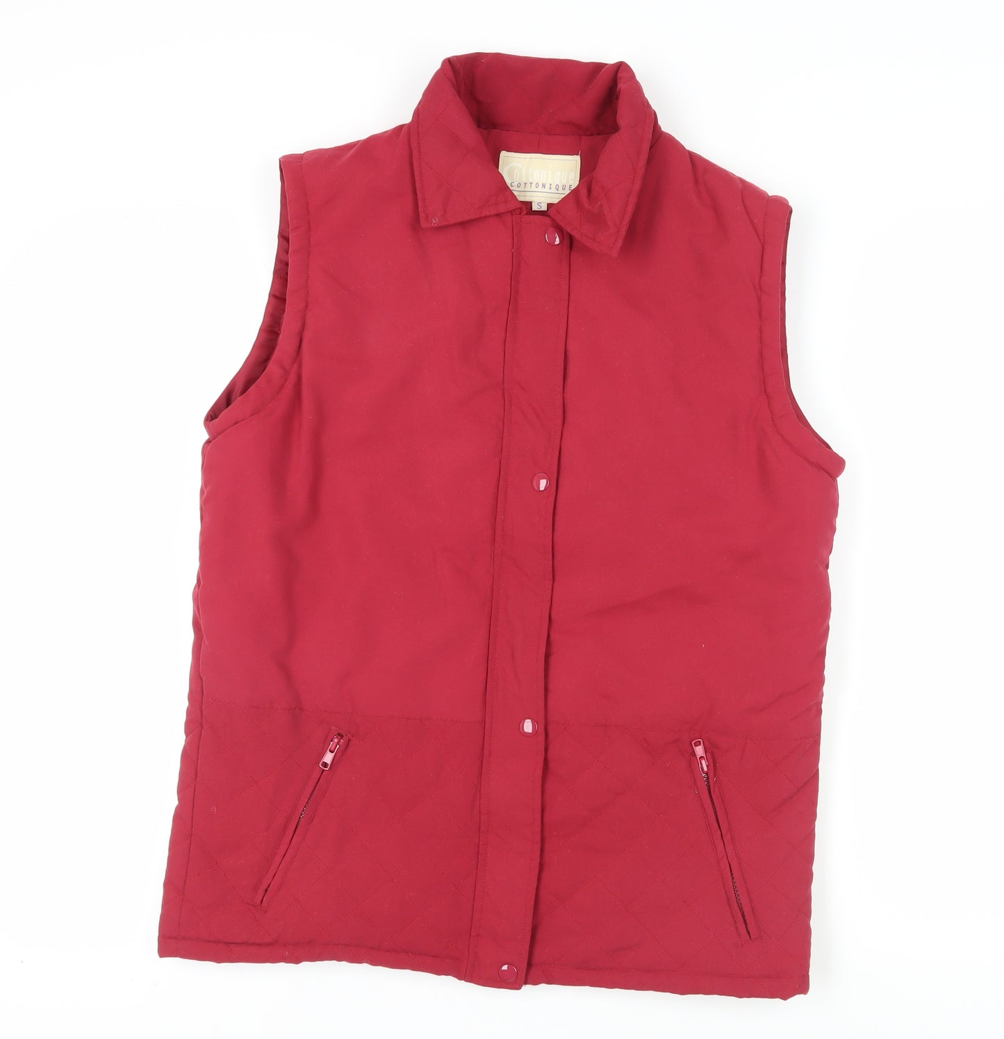 Cottonique Women's Red Quilted Waistcoat S