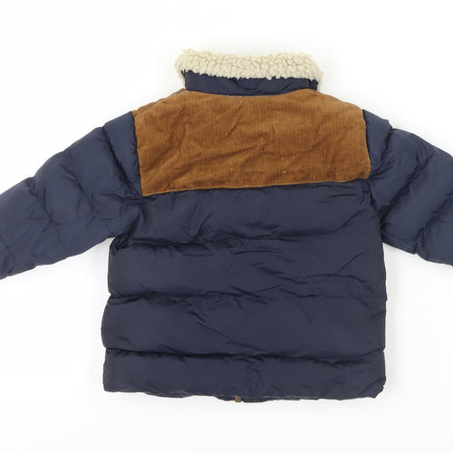 Next Unisex Baby Puffer Jacket 12-18M Blue Brown Winter