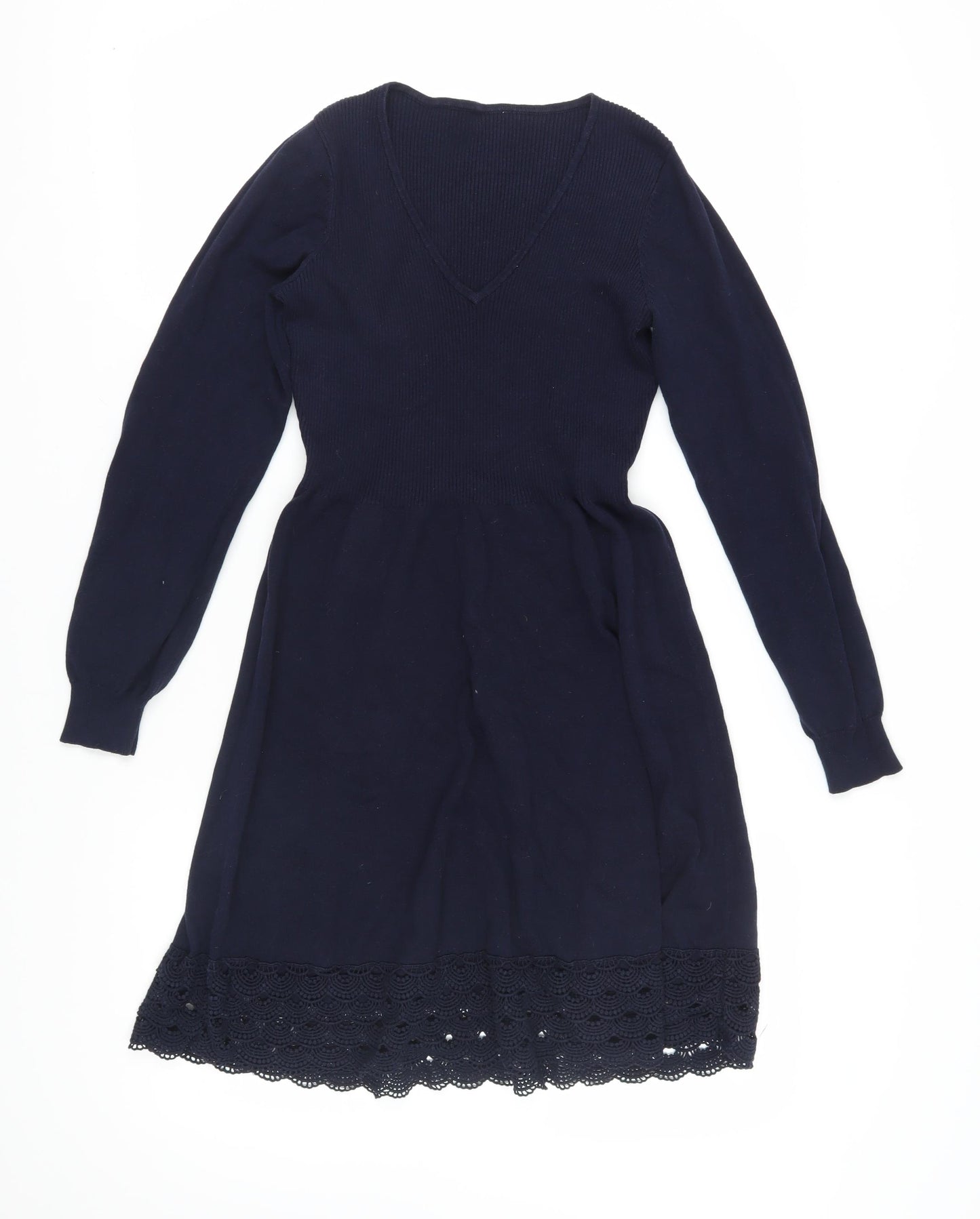 Oasis Women's Blue A-Line Knit Dress M