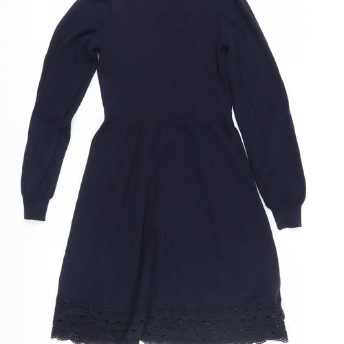 Oasis Women's Blue A-Line Knit Dress M